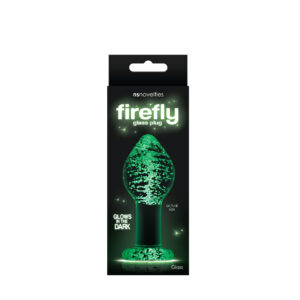 Анальна пробка скляна ns novelties, що світиться firefly glass plug large clear