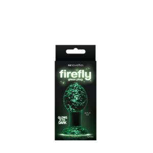 Анальна пробка скляна ns novelties, що світиться firefly glass plug medium clear