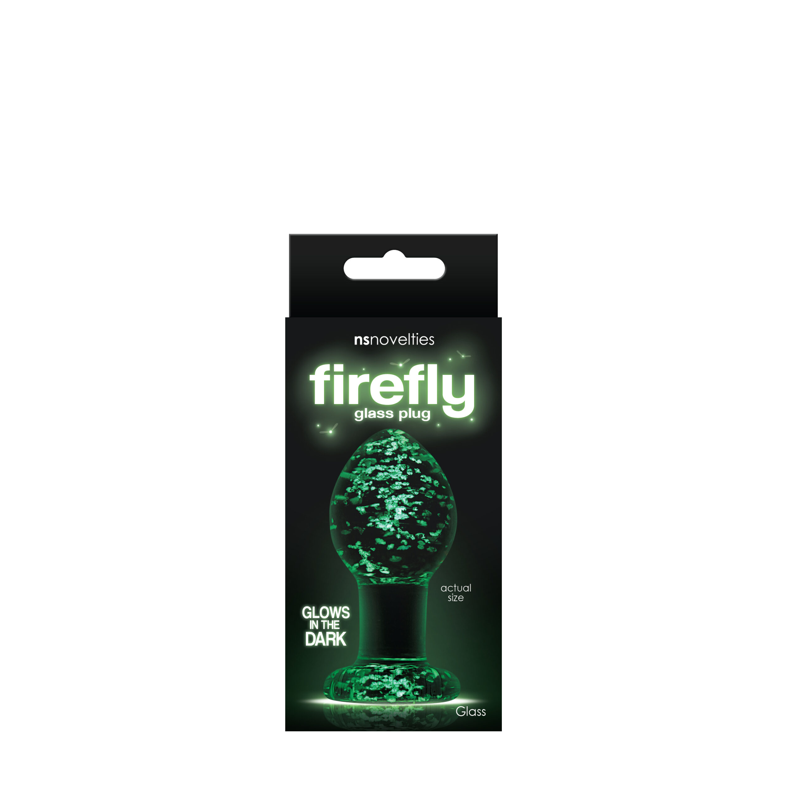 Анальна пробка скляна ns novelties, що світиться firefly glass plug small clear - Зображення 2