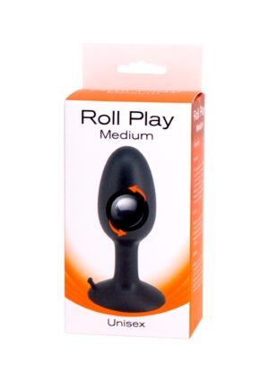 Анальна пробка з внутрішнім кулькою roll play medium black