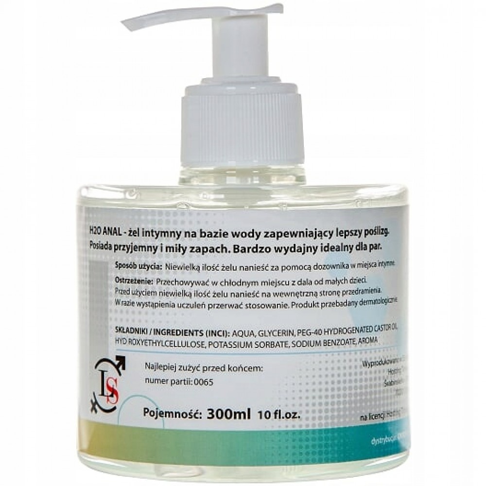 Анальний гель h2o 300 мл на водній основі anal gel 300ml - Зображення 3