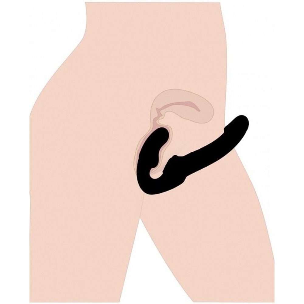 Безремневий страпон чорного кольору, 25 см - Зображення 2