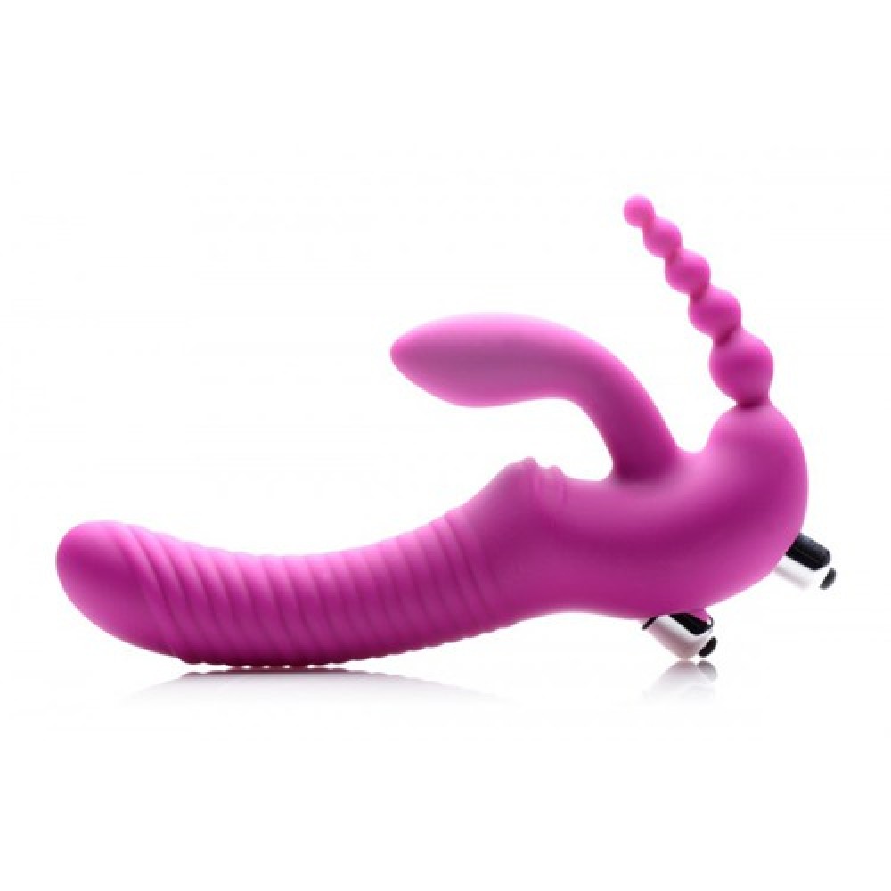 Безремневий страпон з потрійною вібрацією, regal rider strap-on vibrator
