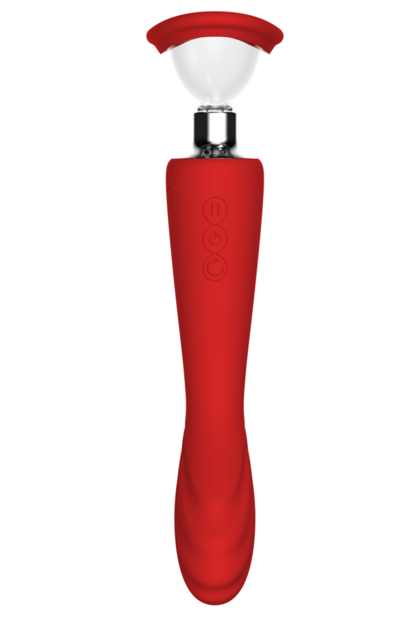 Подвійний вібратор з 2 вакуумними насадками dream toys red revolution georgia - Зображення 5