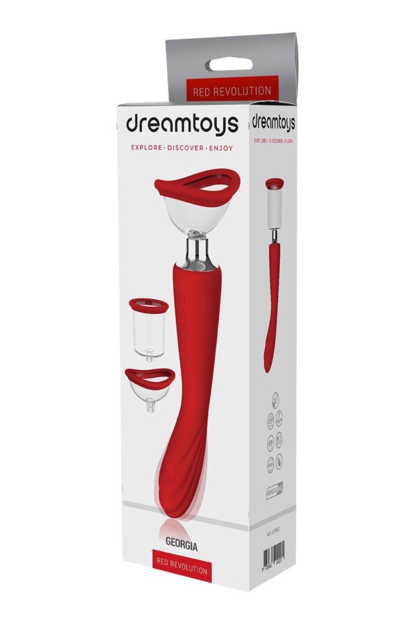 Подвійний вібратор з 2 вакуумними насадками dream toys red revolution georgia - Зображення 10