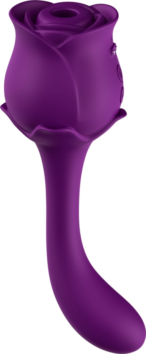Подвійний вібратор з вакуумною стимуляцією stymulator- rose s-e05 purple