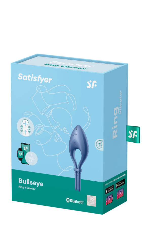 Ерекцинне віброкільце з функцією керування телефоном satisfyer bullseye blue - Зображення 4