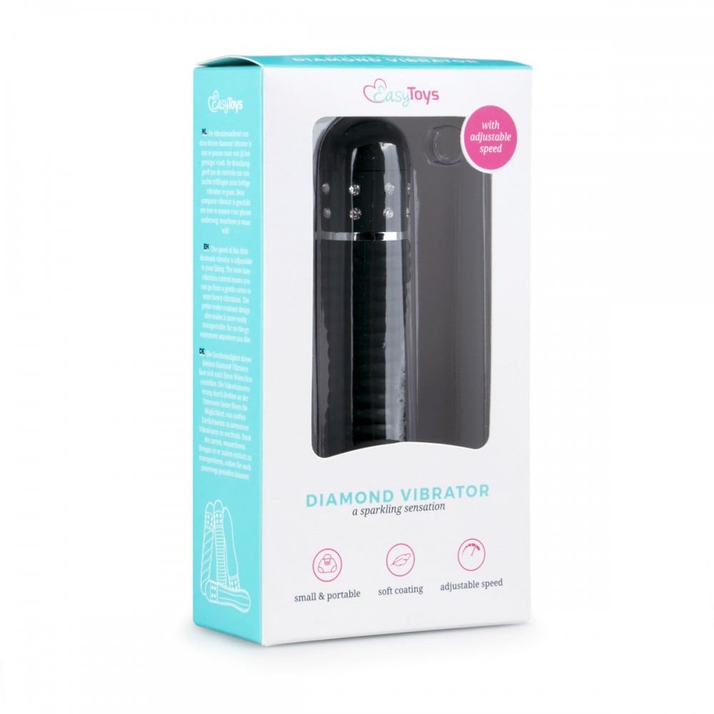 Вібратор ребристий love diamond vibrator чорний, 11 см - Зображення 5