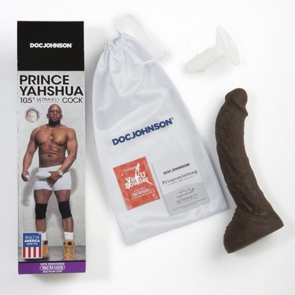 Фалоімітатор гігант doc johnson prince yahshua ultraskyn 10.5" cock - chocolate - Зображення 2