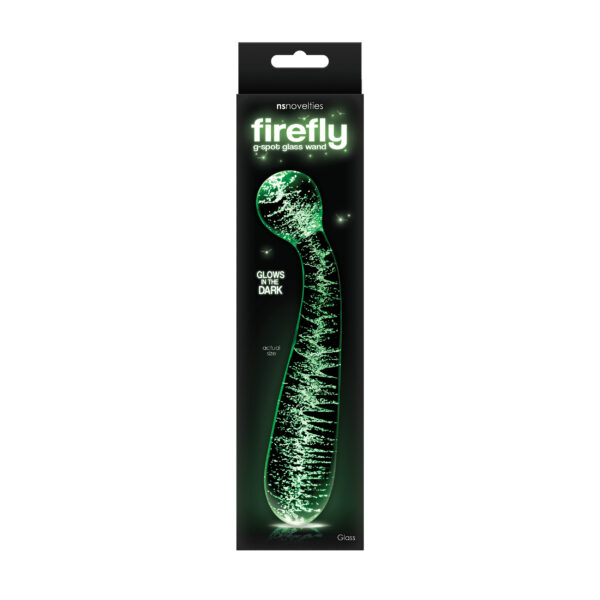Фалоімітатор скляний ns novelties, що світиться firefly glass g spot glow wand clear - Зображення 3