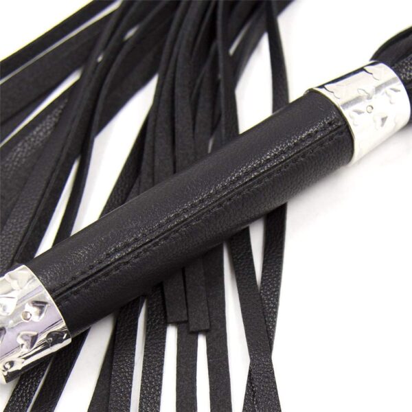 Флогер з серцем ds fetish flogger m black with heart metal - Зображення 4