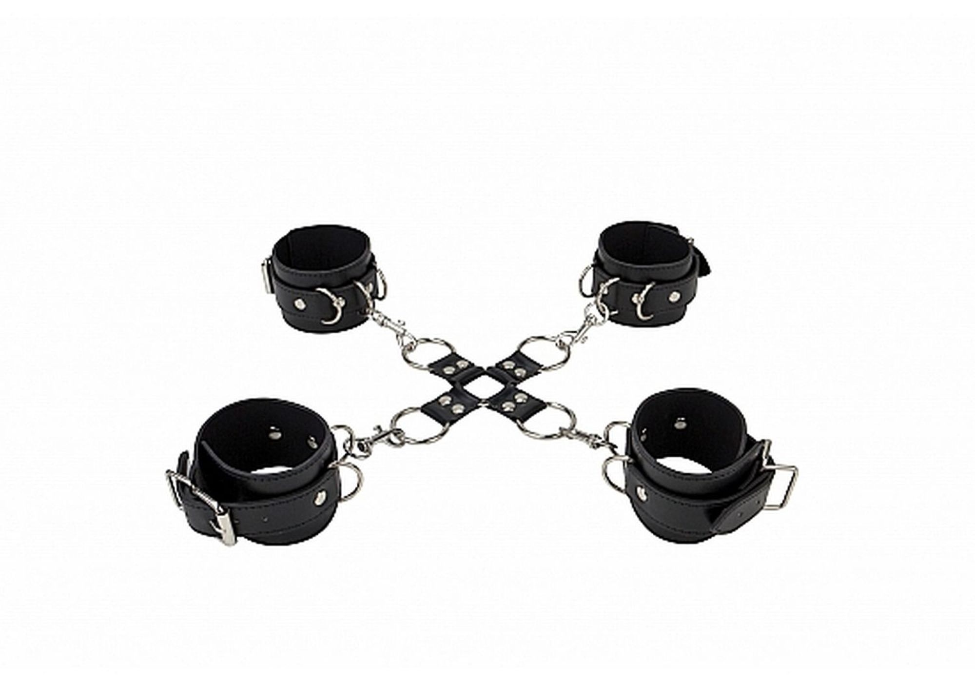 Фіксатори leather hand and legcuffs - black - Зображення 2