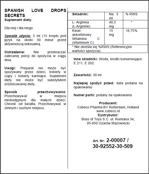 Краплі збудливі для жінок spanish love drops secrets 30 мл - Зображення 2