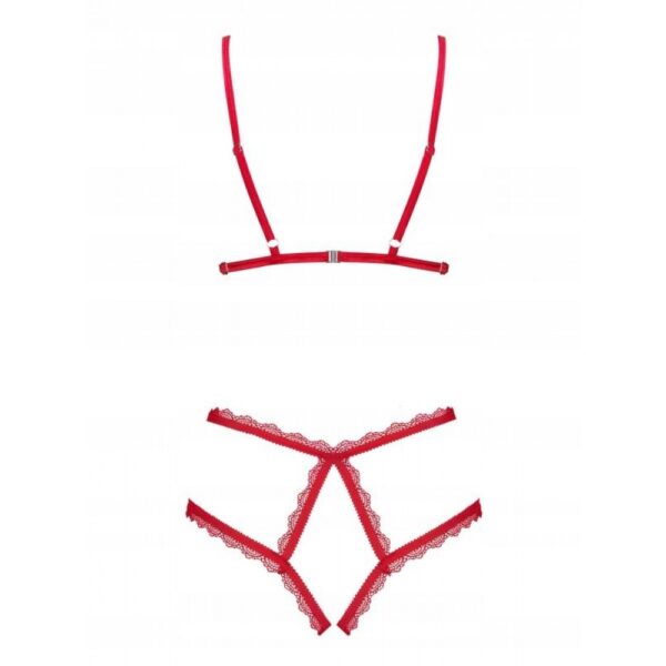 410981 Комплект-боді Obsessive Merrynel set S / M Червоний - Зображення 4