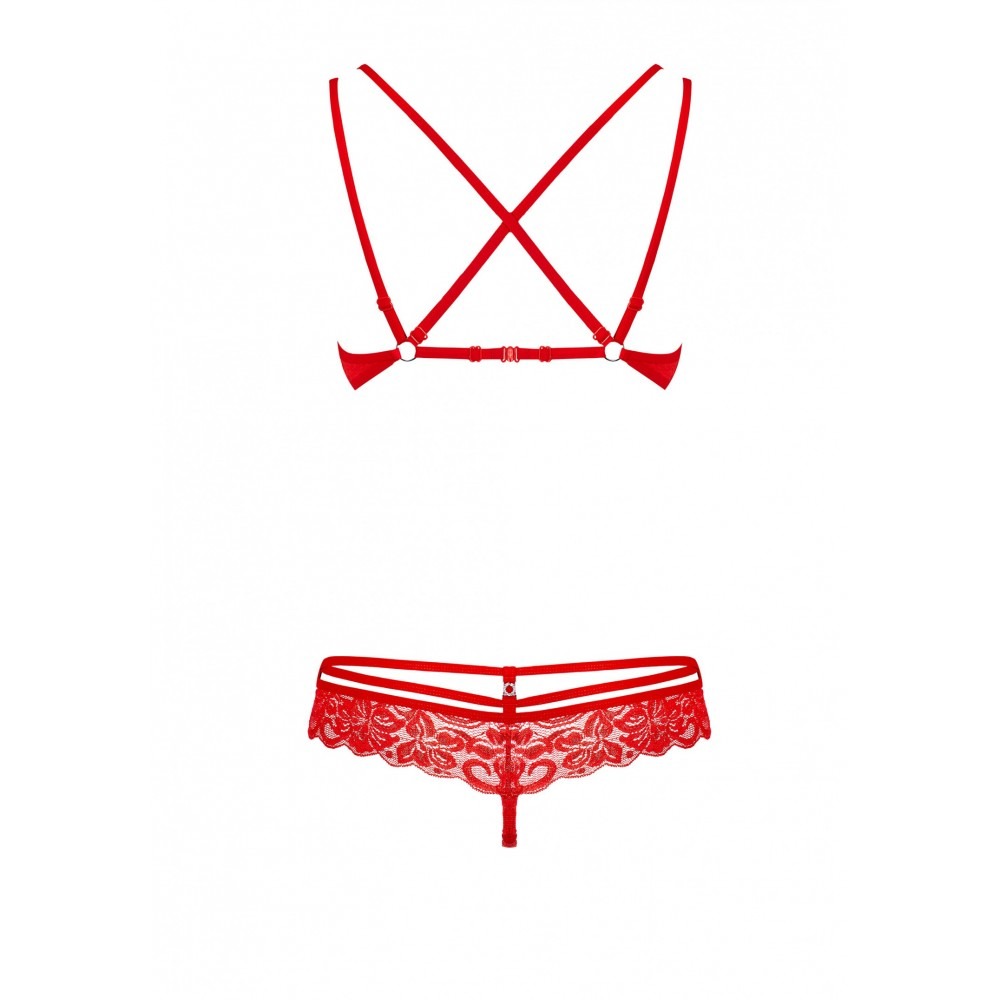 Комплект obsessive 860-set-3 2 pcs set red l / XL - Зображення 5