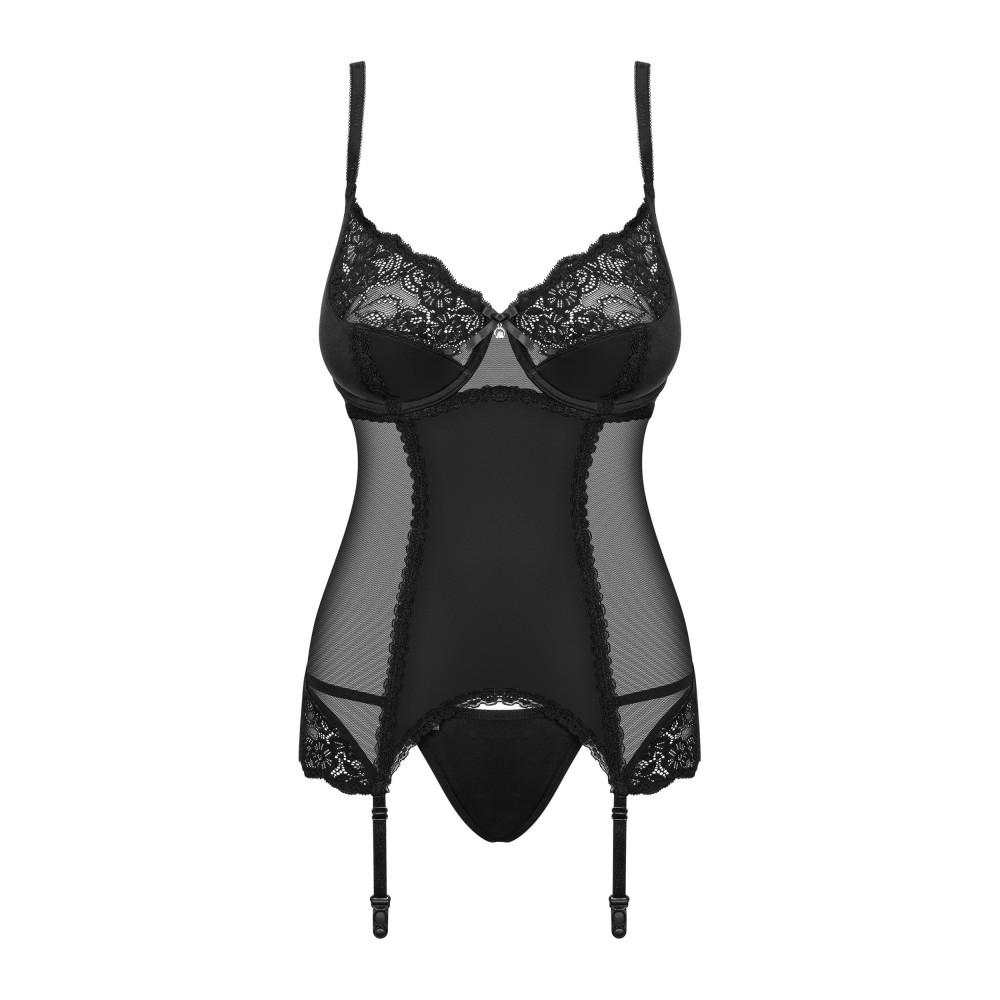 Комплект obsessive amallie корсет та стрінги s/M - Зображення 5