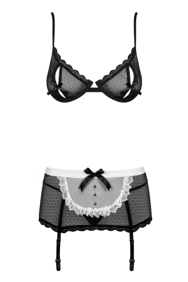 Костюм покоївки чорно-білий obsessive maidme set 5 s/M - Зображення 6