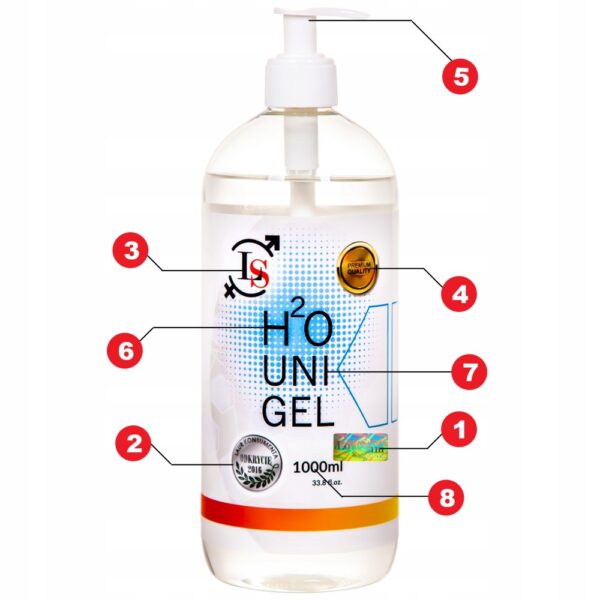 Лубрикант на водній основі lovestim h2o uni gel 1000 мл - Зображення 3