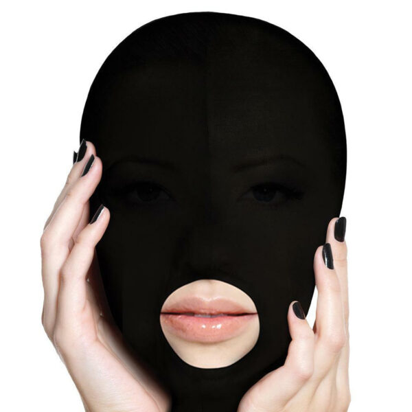 Маска із прорізом для рота чорна ouch subversion mask dark-black