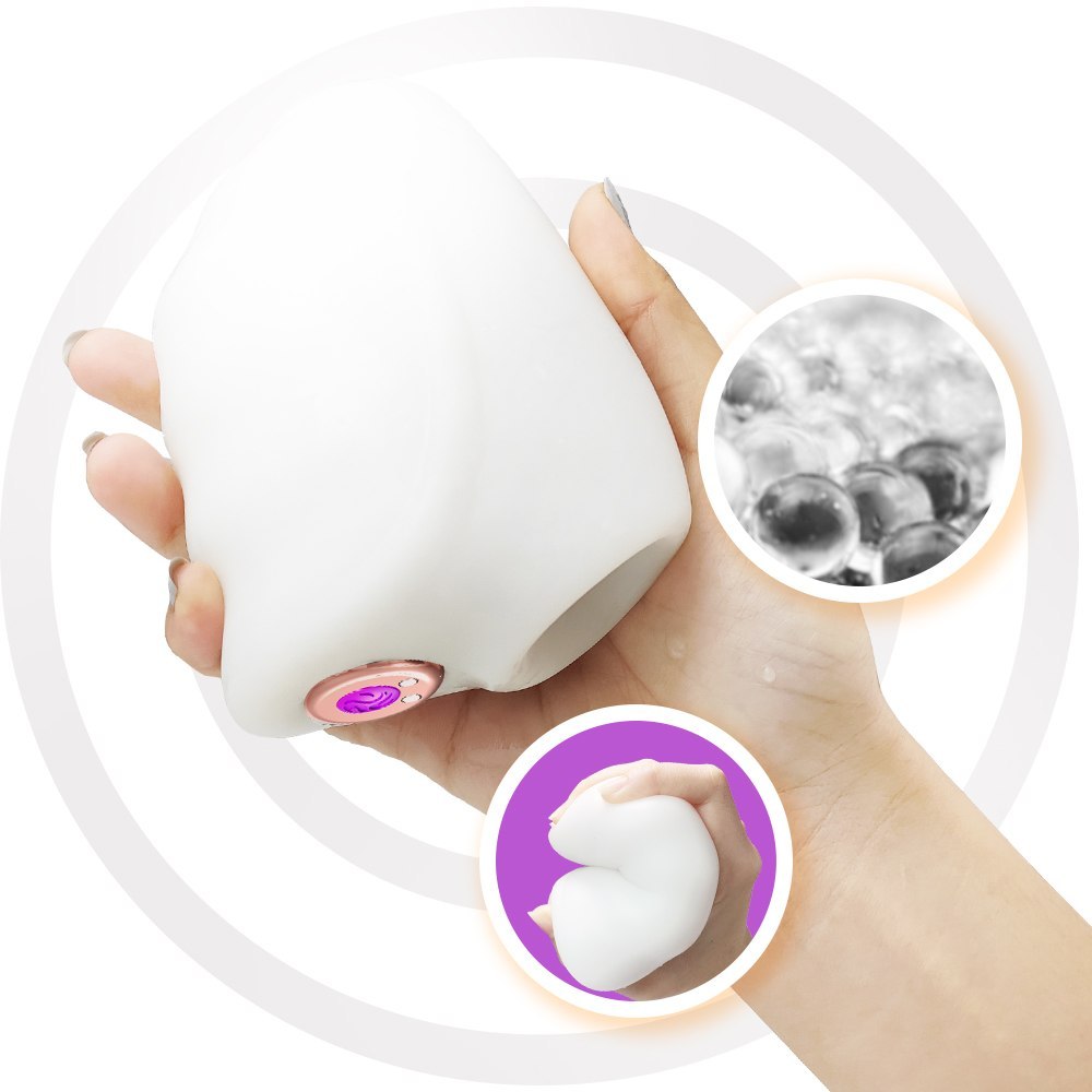 Мастурбатор не реалістичний з вібрацією міні master white - Зображення 10