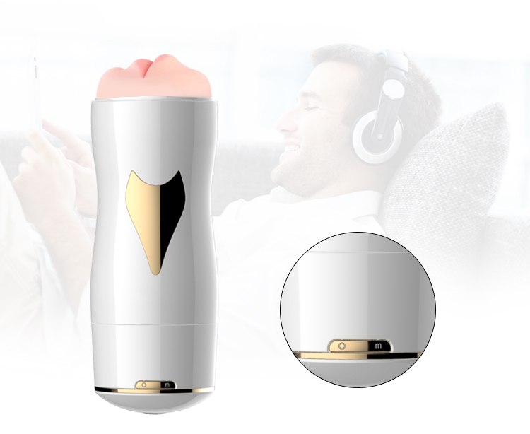 Мастурбатор у колбі двосторонній з вібрацією-white - Зображення 12