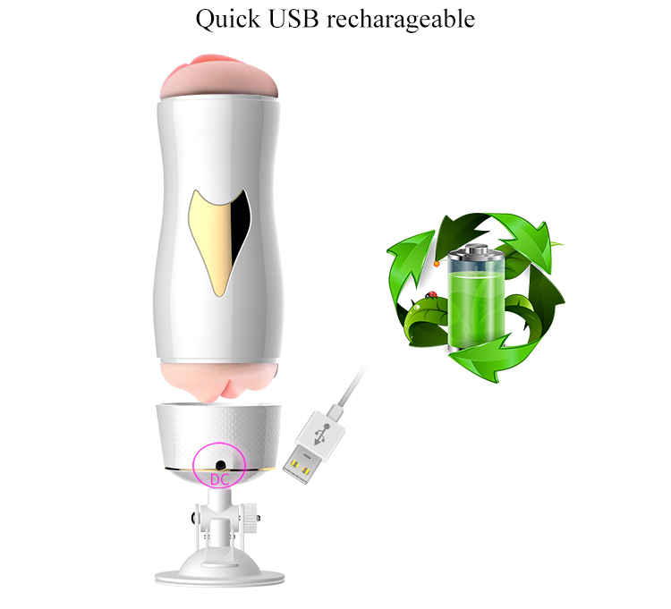 Мастурбатор у колбі двосторонній з вібрацією-white - Зображення 15