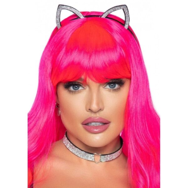 Набір аксесуарів bling kitty зі стразами, вуха та чокер