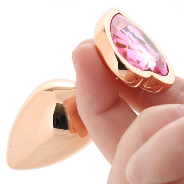 Набір анальних пробок з каменем rear assets trainer kit heart pink - Зображення 4