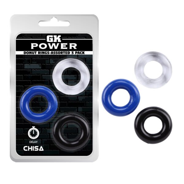 Набір ерекційних кілець chisa gk power 3 pack, різнокольорові
