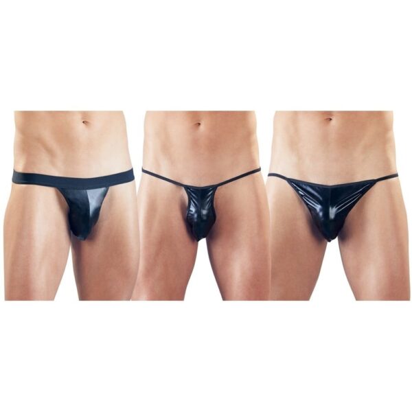 Набір трусів men strings pack of 3, black, s-l