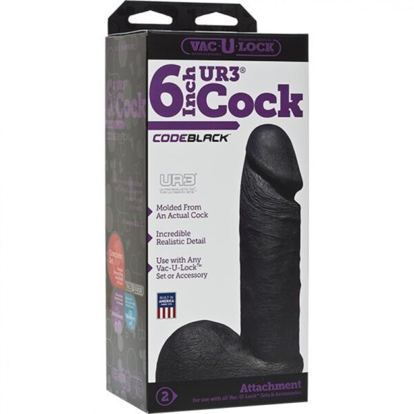 Насадка на страпон (фалоімітатор), 6 vac-u-lock codeblack - Зображення 3