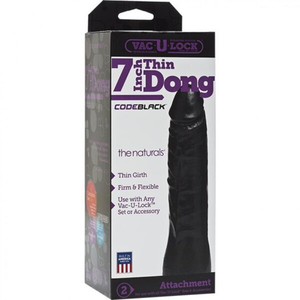 Насадка на страпон реалістична гігантська vac-u-lock, doc johnson 7 inch thin dong - Зображення 3