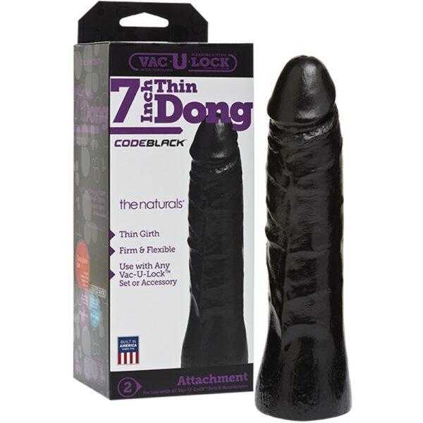 Насадка на страпон реалістична гігантська vac-u-lock, doc johnson 7 inch thin dong - Зображення 2