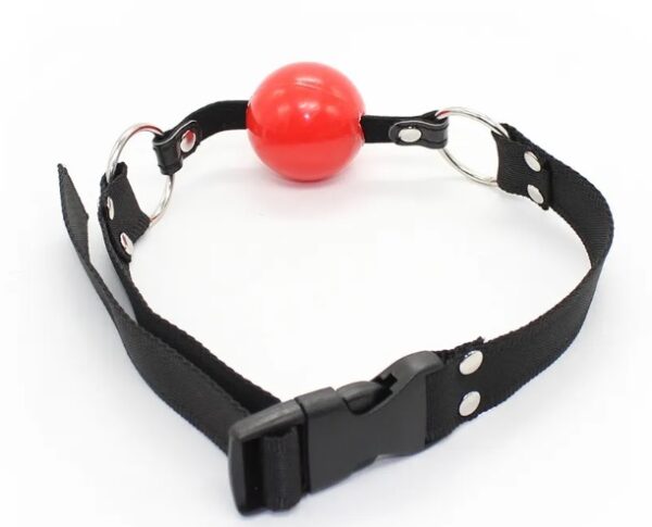 Нейлоновий кляп ds fetish nylon gag black/red - Зображення 2