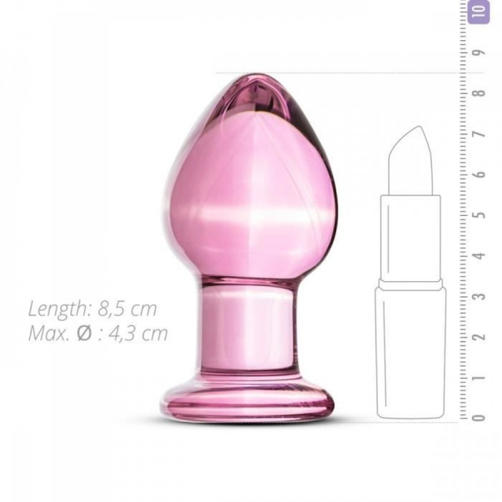 Пробка скло рожева gildo pink glass buttplug no. 26 - Зображення 3