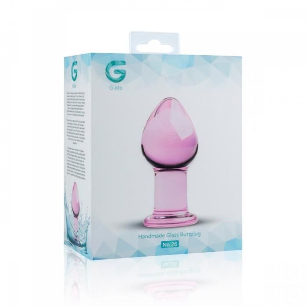 Пробка скло рожева gildo pink glass buttplug no. 26 - Зображення 4