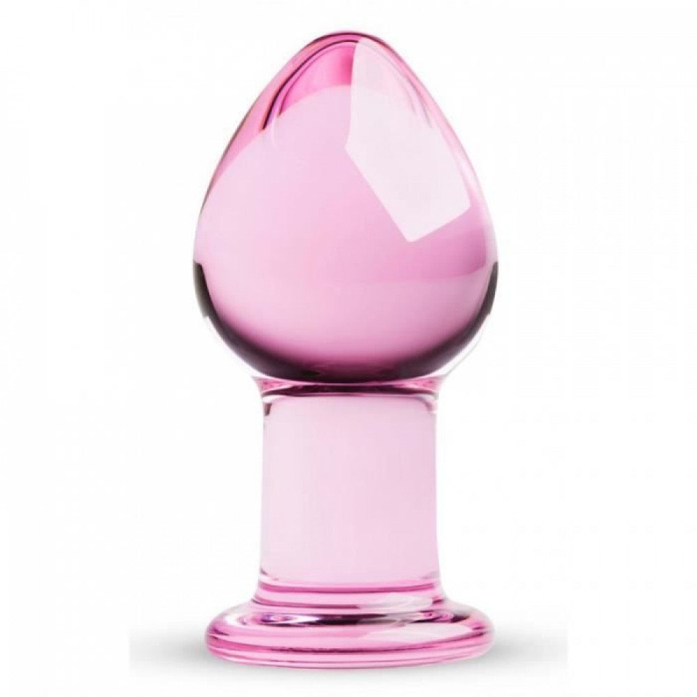 Пробка скло рожева gildo pink glass buttplug no. 26