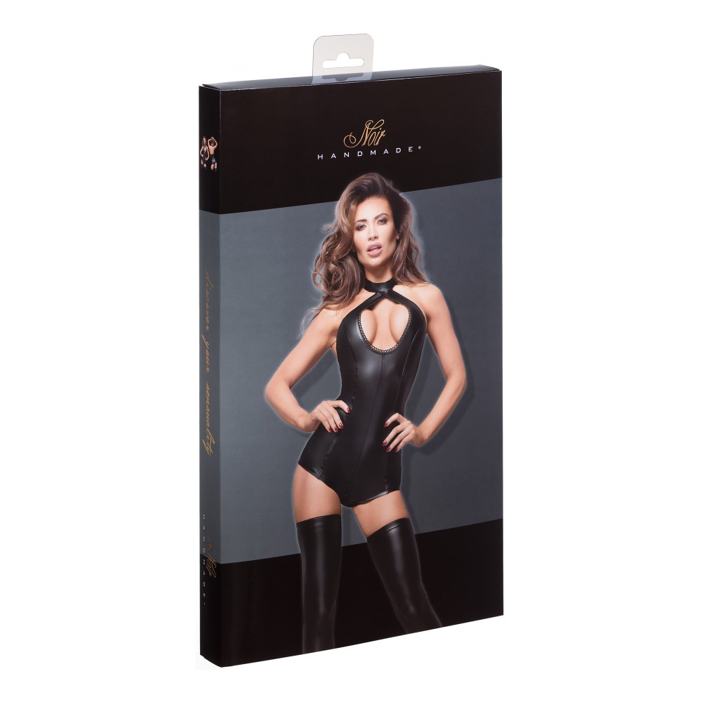 Сексуальне боді з глибоким декольте f169 noir handmade xxl - Зображення 4