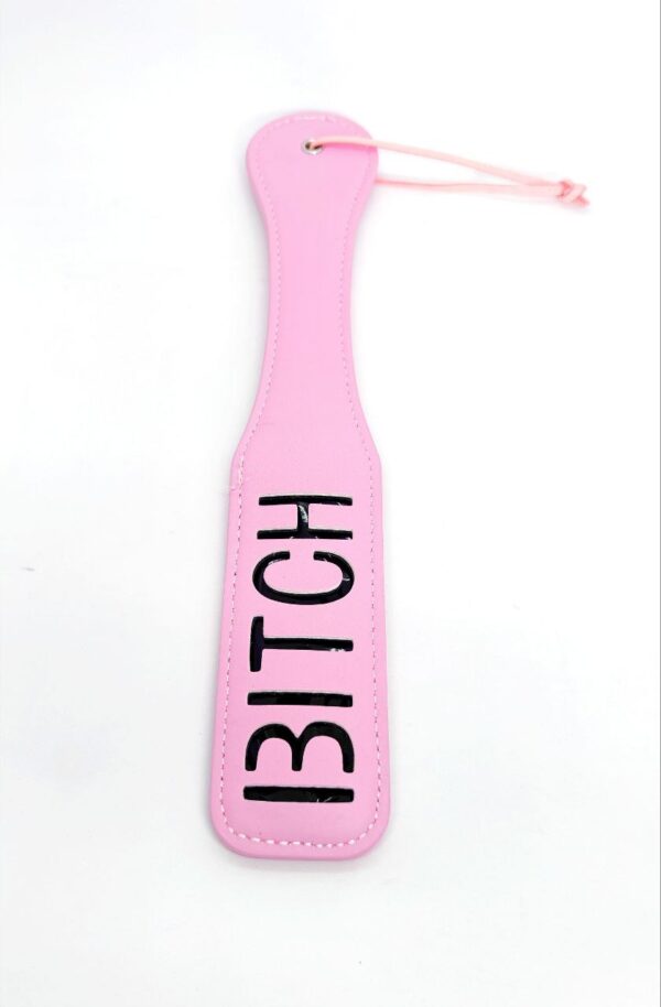 Шльопавка овальна з написом bitch paddle, рожева, 31,5 см - Зображення 2