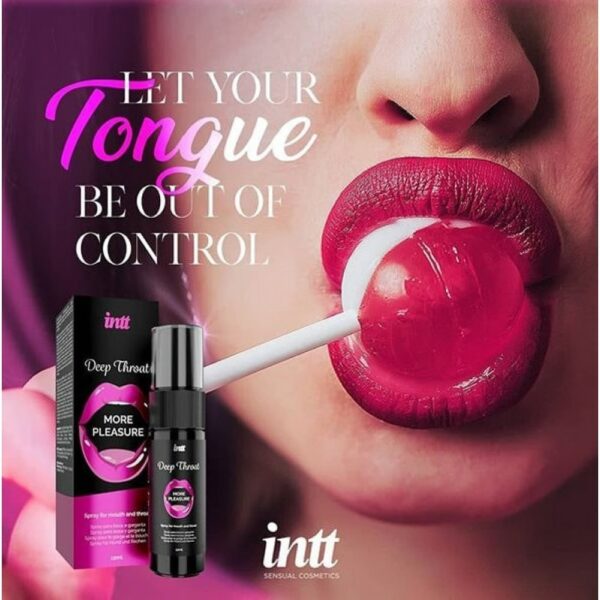 Спрей для оральних пестощів intt deep throat освіжаюча м'ята - Зображення 5