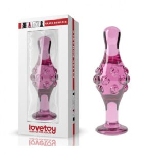 Скляна анальна пробка 4.5″ glass romance dildo pink