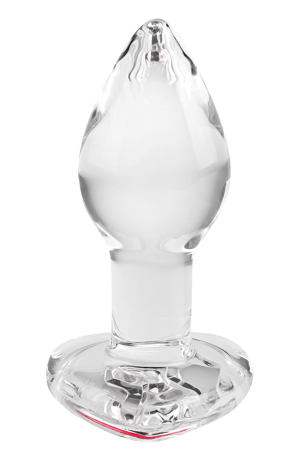 Скляний анальний затор adam et eve red heart gem glass plug small - Зображення 10
