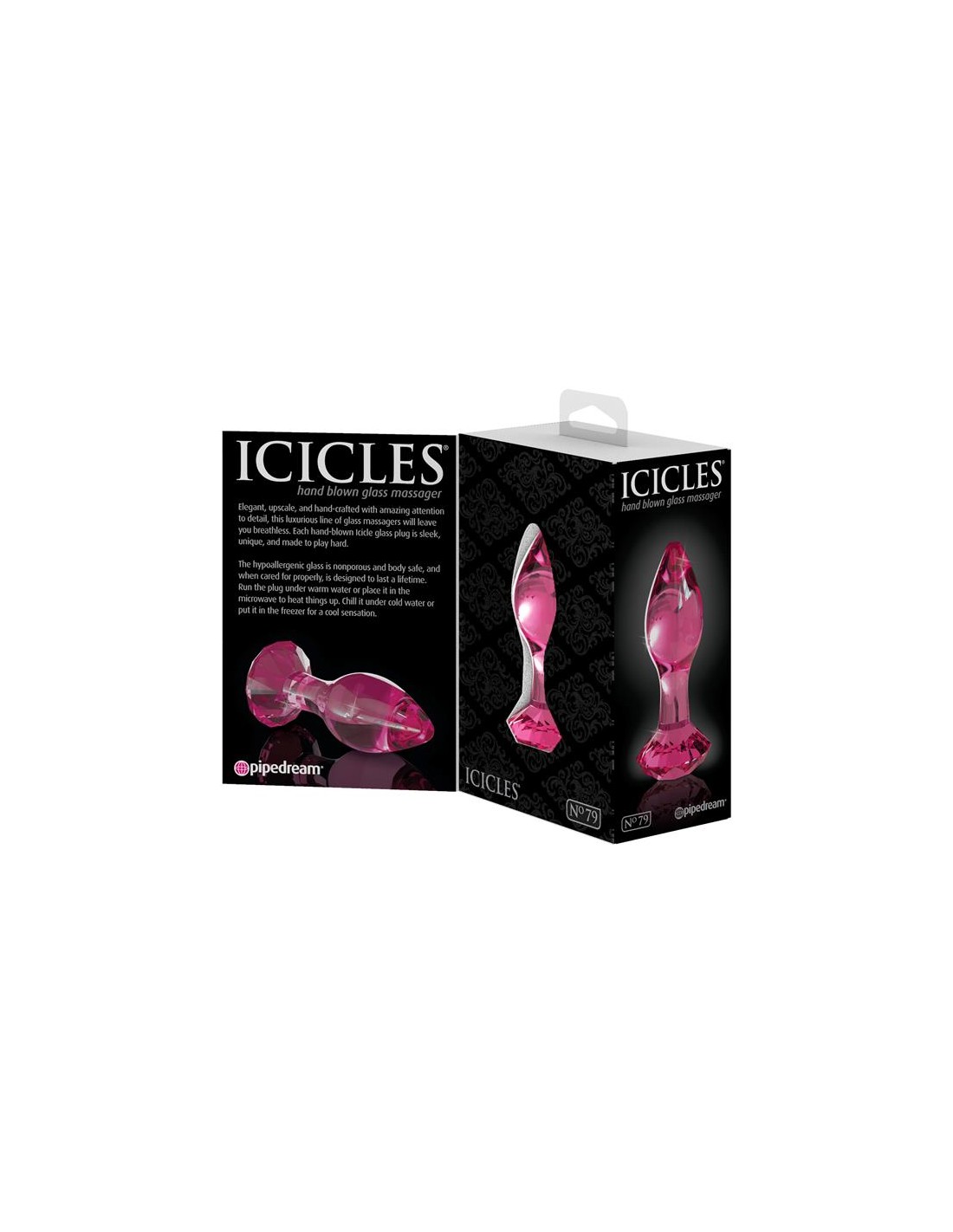 Скляна анальна пробка роза icicles no 79 butt plug - Зображення 3