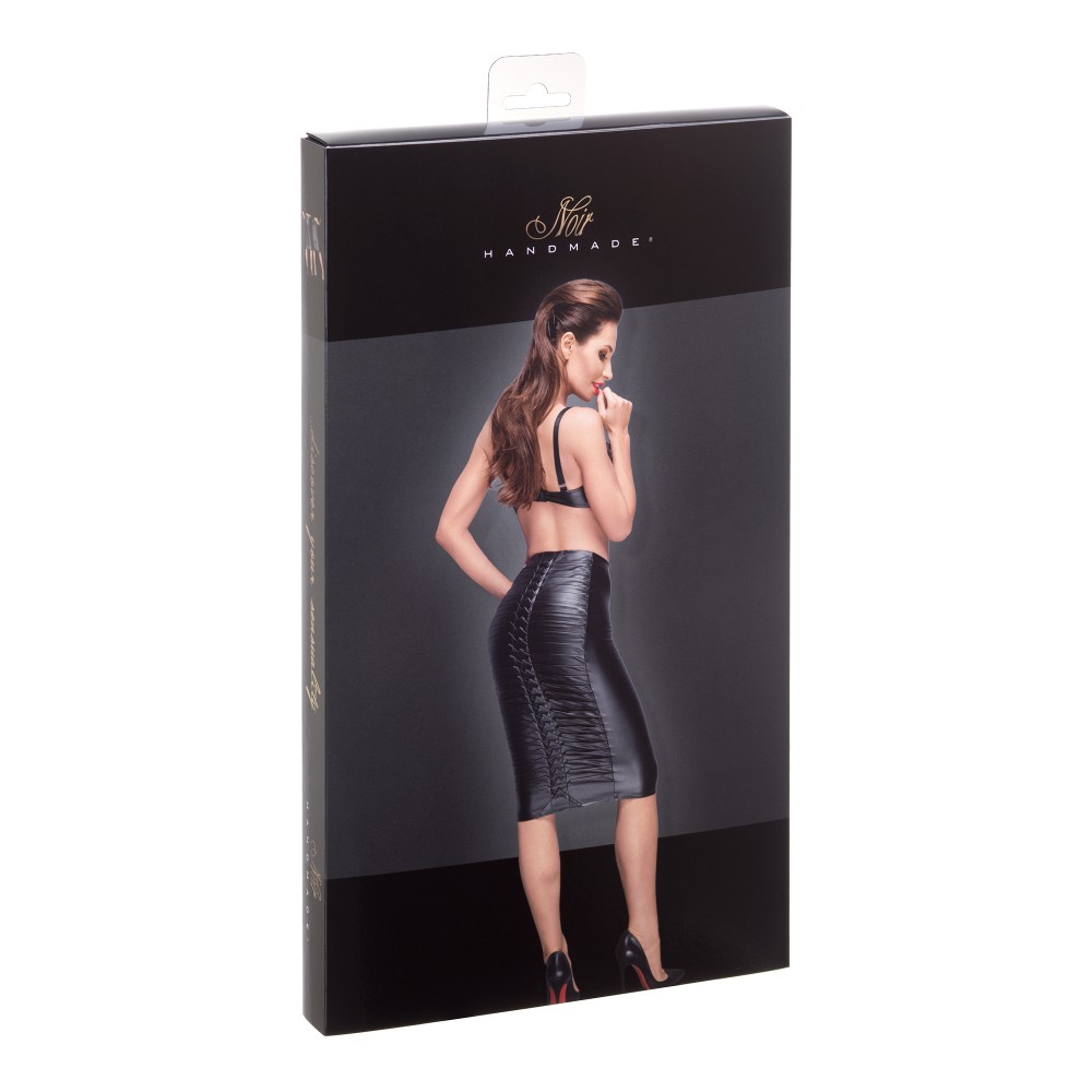 Спідниця з декоративними складками f177 noir handmade xl - Зображення 3