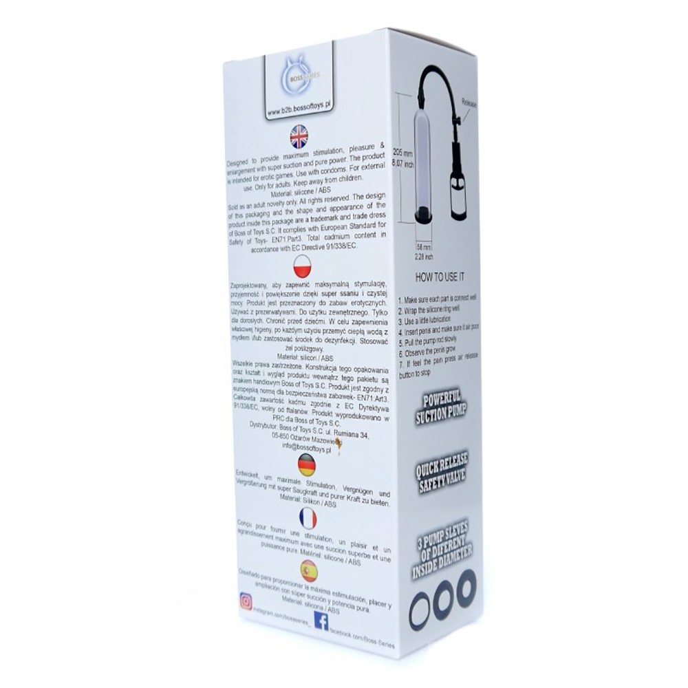 Вакуумний помпа boss series прозорий, 20.5 см - Зображення 4