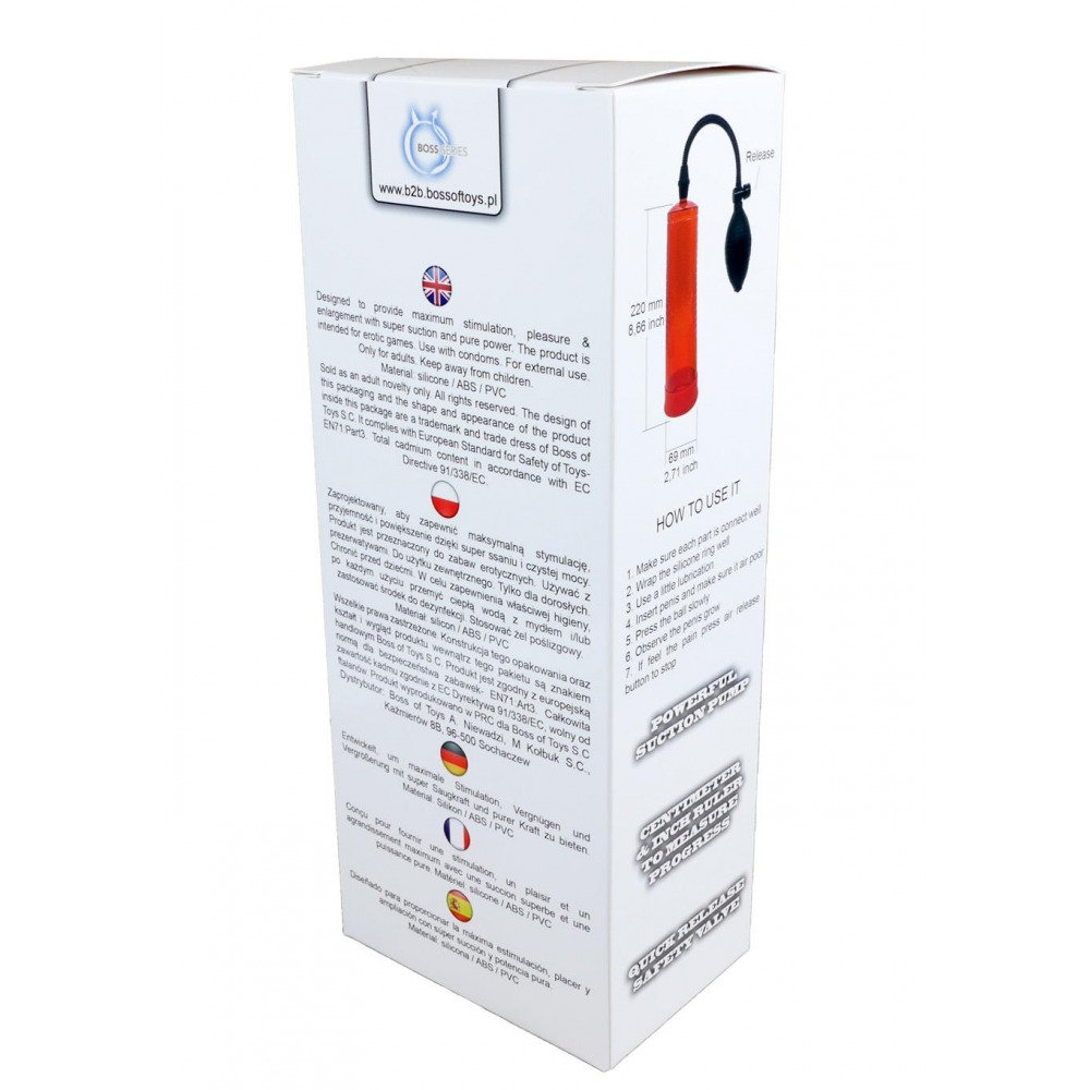 Вакуумна помпа для чоловіків power pump red boss series 22см*69см - Зображення 3