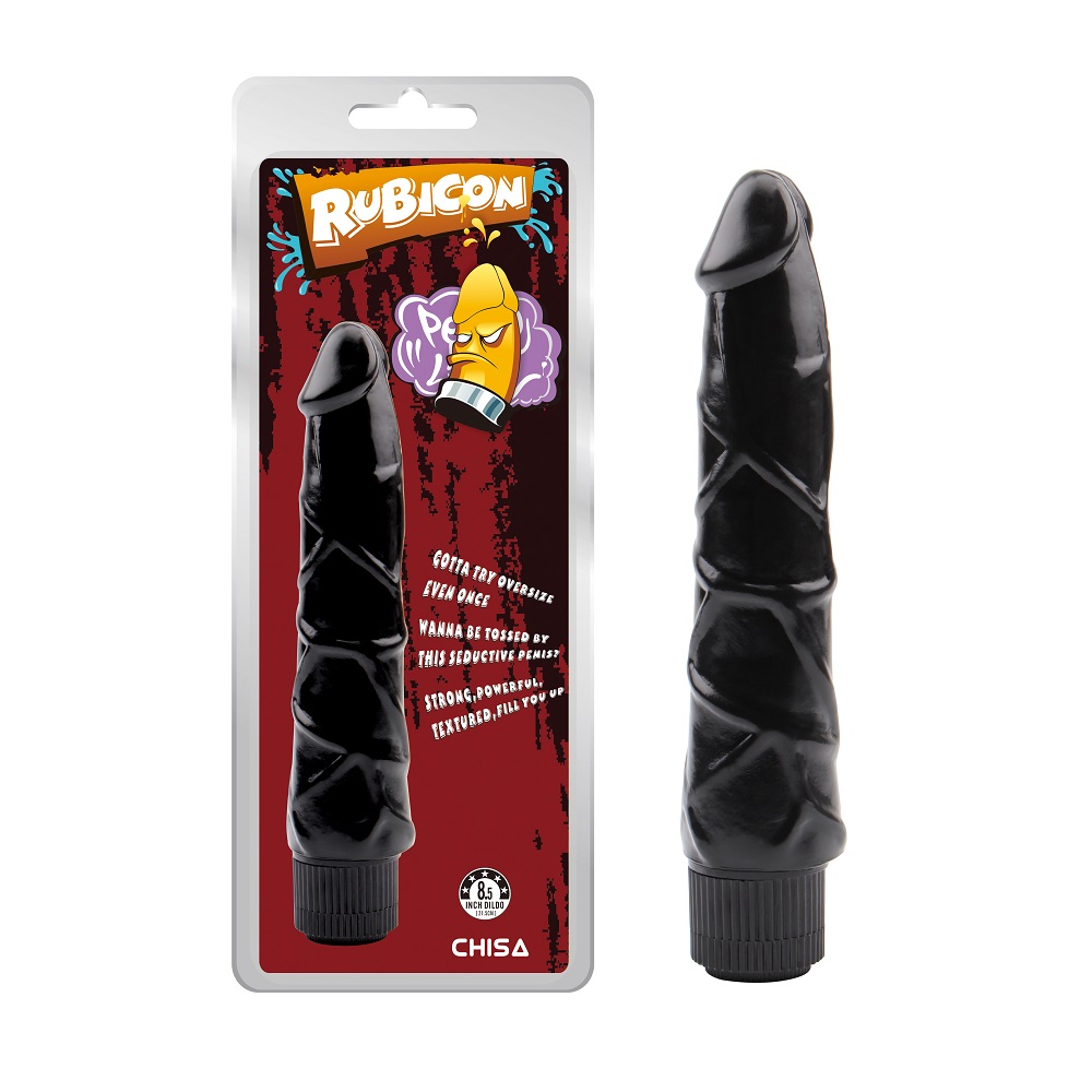 Вібратор реалістичний гелевий chisa rubicon ignite vibrating cock, чорний