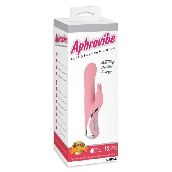 Вібратор кролик chisa aphrovibe rotating missile bunny, рожевий - Зображення 7