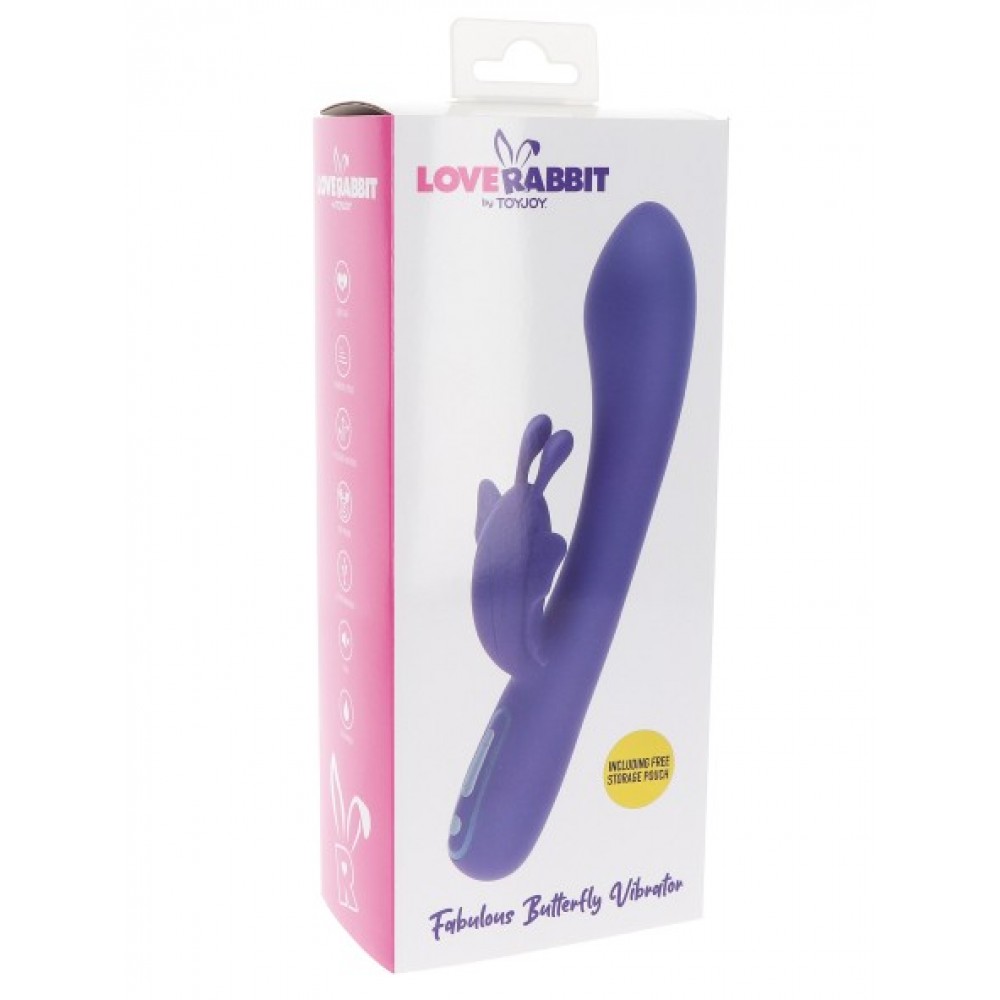 Вібратор-кролик з метеликом toy joy fabulous butterfly vibrator - Зображення 6