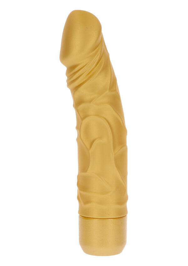Вібратор реалістичний gold dicker, золотистий - Зображення 6